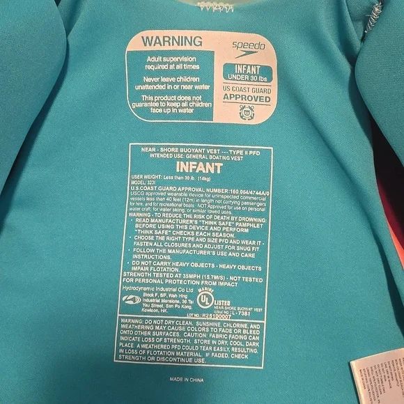 INFANT SPEEDO LIFE VEST - Picture 2 of 3